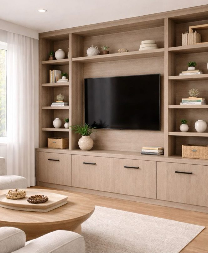 Custom media wall built-in