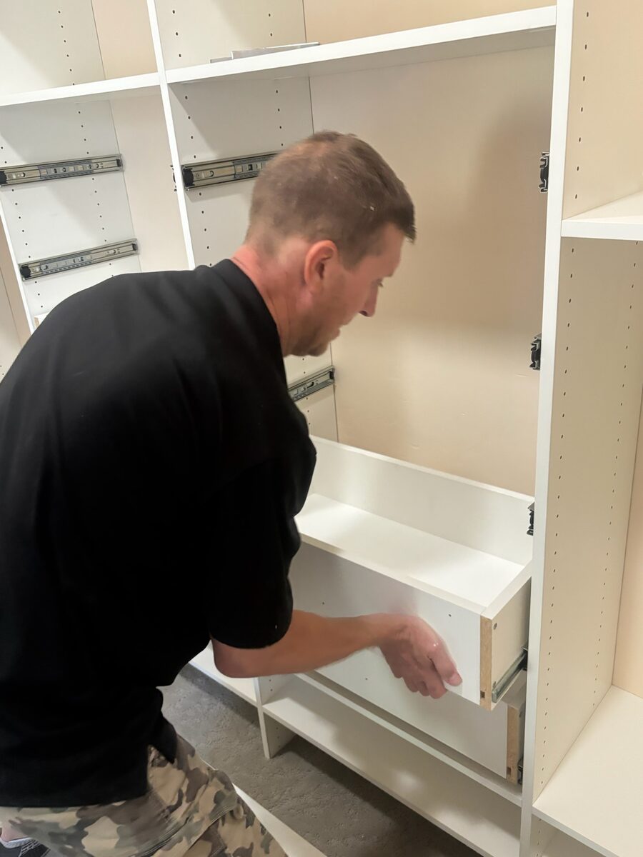 Custom closet install in a Mesa home